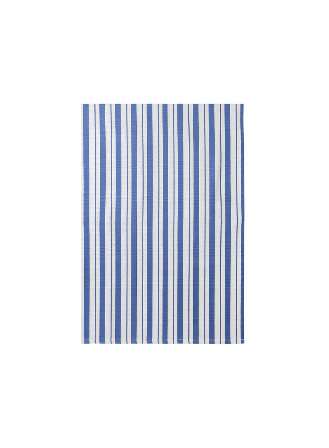 Mukitchen Seaside Stripe Pattern Basket Weave Kitchen Towel Blue and White 20 x 30 Inch 6619-2465 - Image 1